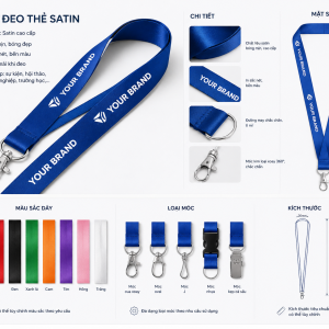 Dây đeo thẻ satin