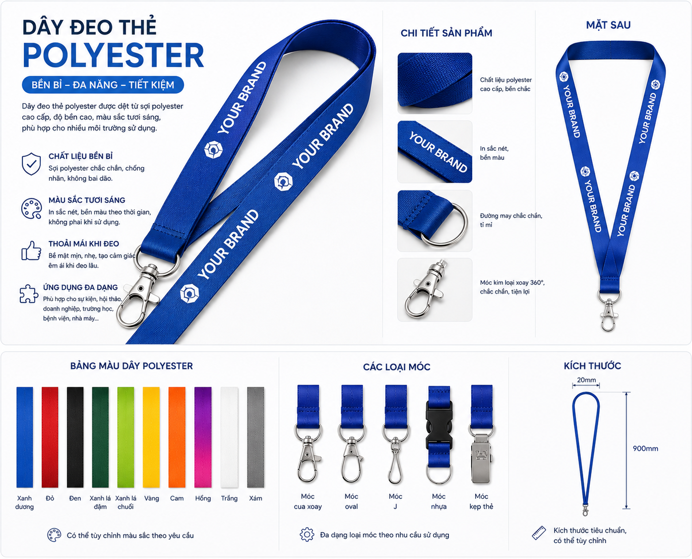 Dây đeo thẻ polyester - Ảnh 2